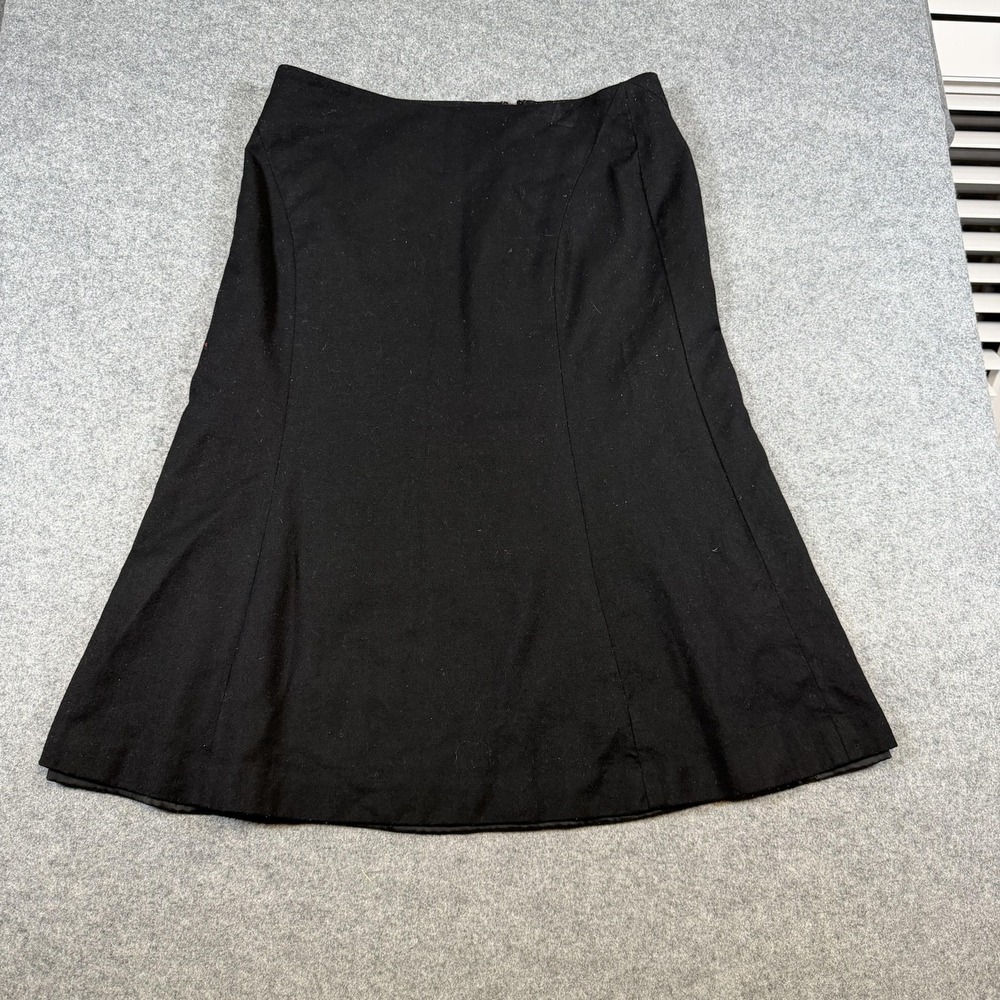 Talbots Skirt Womens 10 Black A Line Lined Midi Work Office Career Business